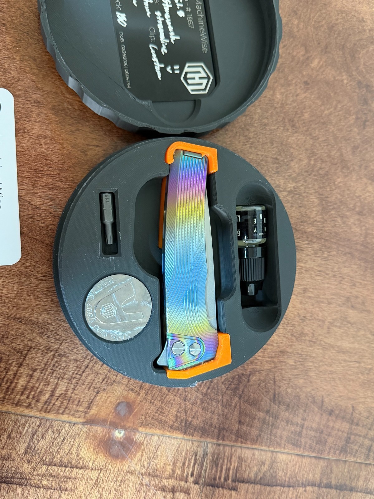 MachineWise Sonora S90V Titanium Frame Lock Knife tri color fade