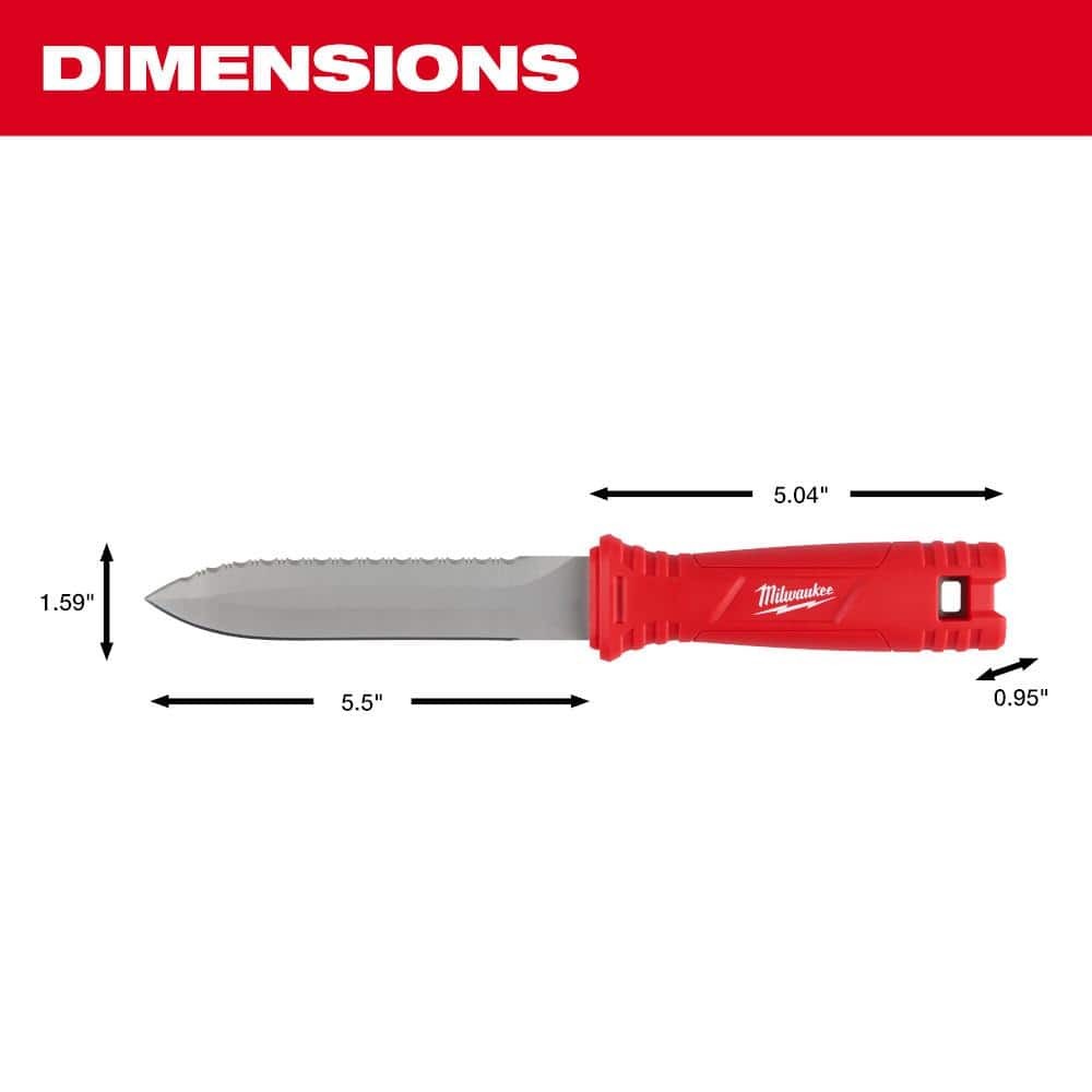Milwaukee Duct Knife with 5.5 in. Blade and Sheath