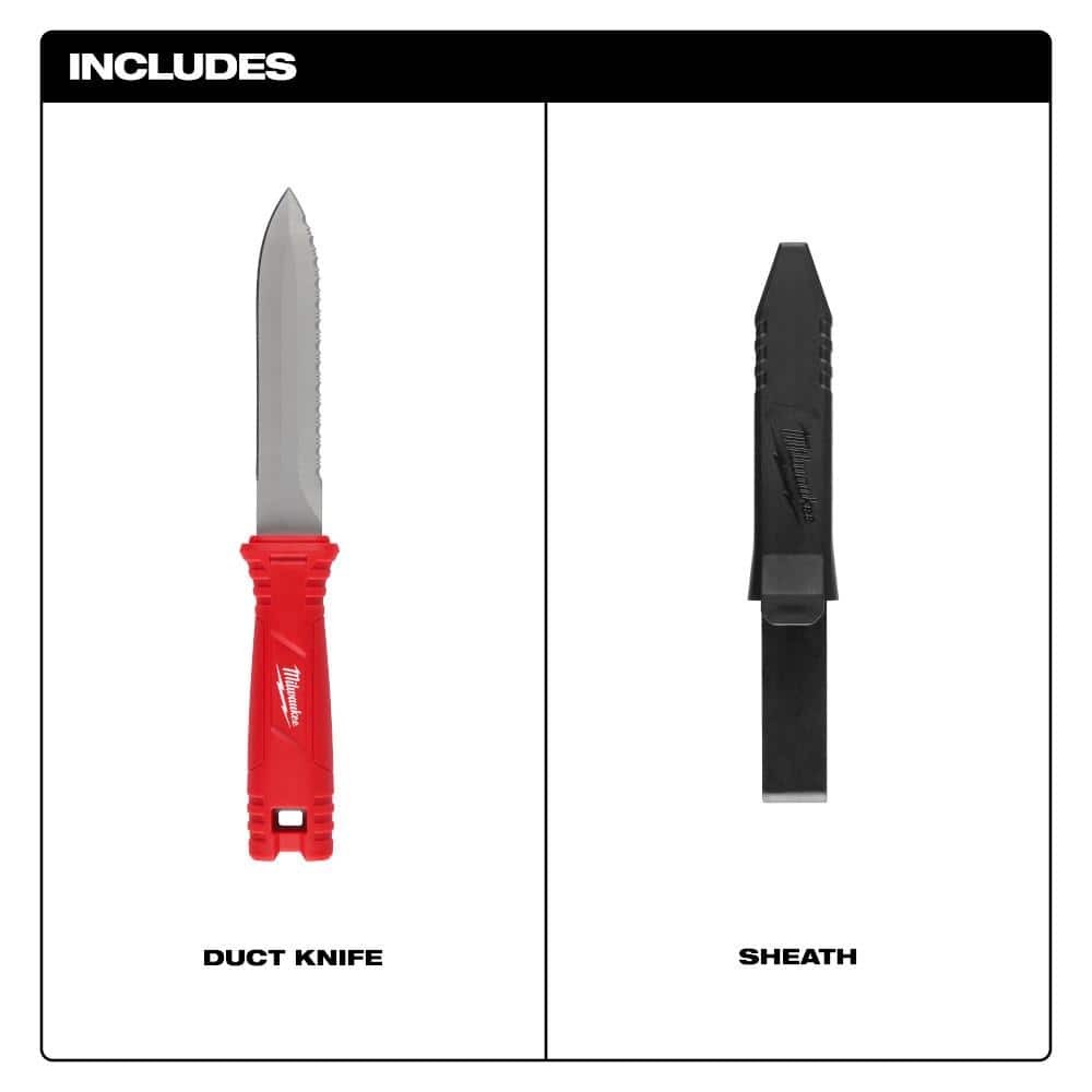 Milwaukee Duct Knife with 5.5 in. Blade and Sheath