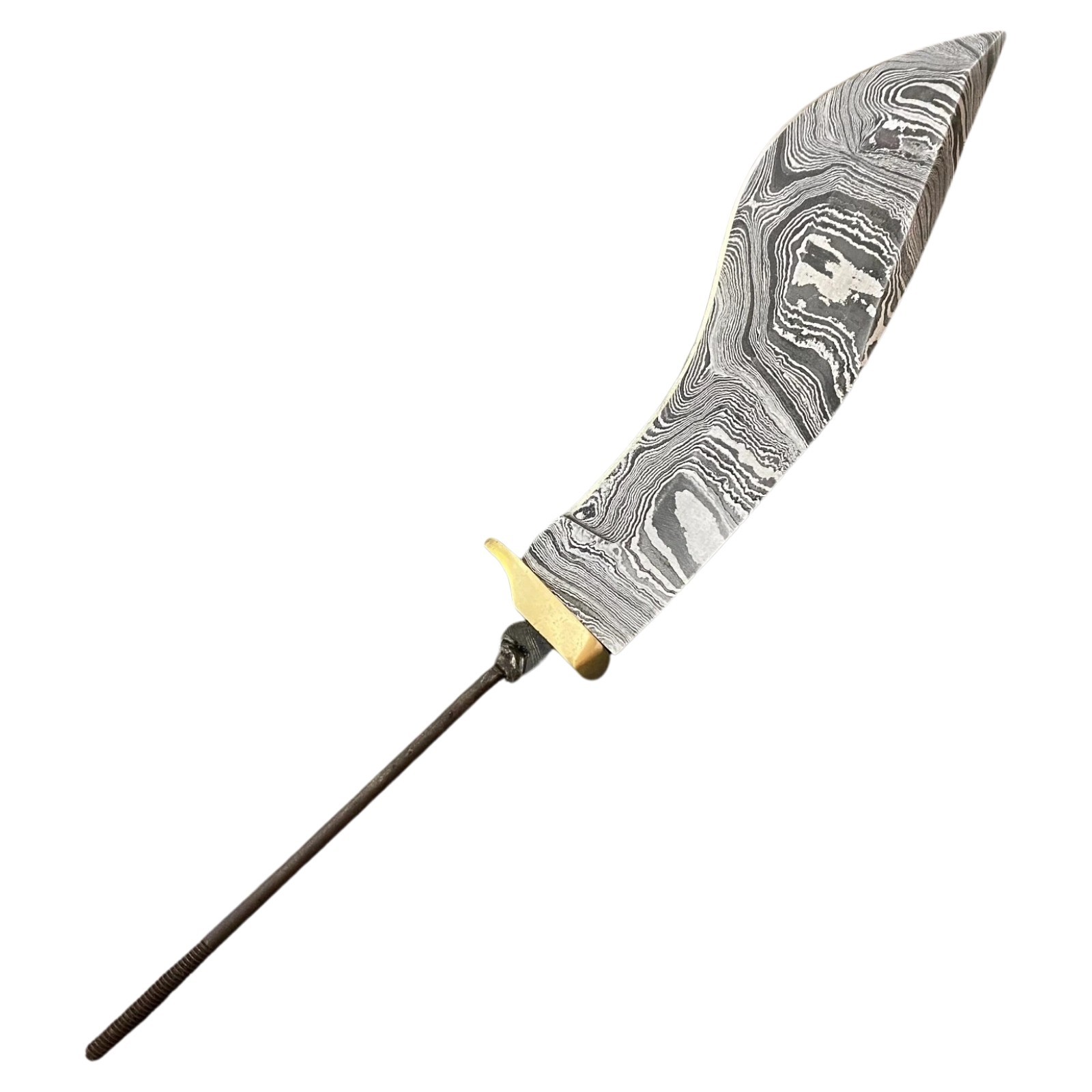 Damascus Tracker Knife Blank – Hand Forged DIY Survival Blade – Brass Guard 2026