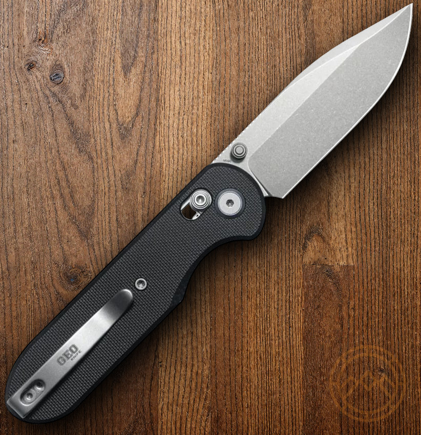 GEO Knife Ethereal Folding Knife 3″ Bohler M390 Steel Blade Black G10 Handle