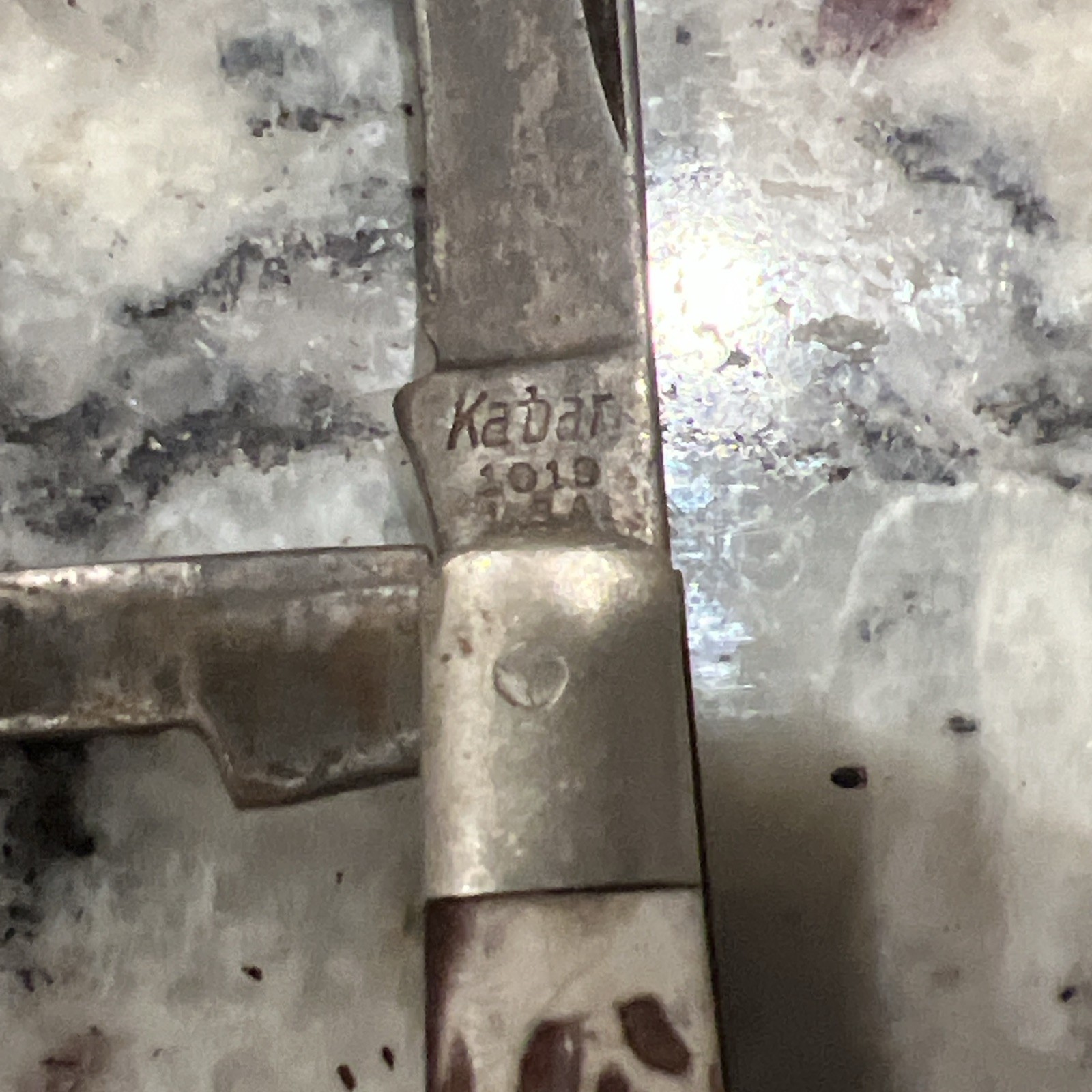 1960s KABAR 1019 USA Pocket Knife 2 Blades Folding 2.75 in long