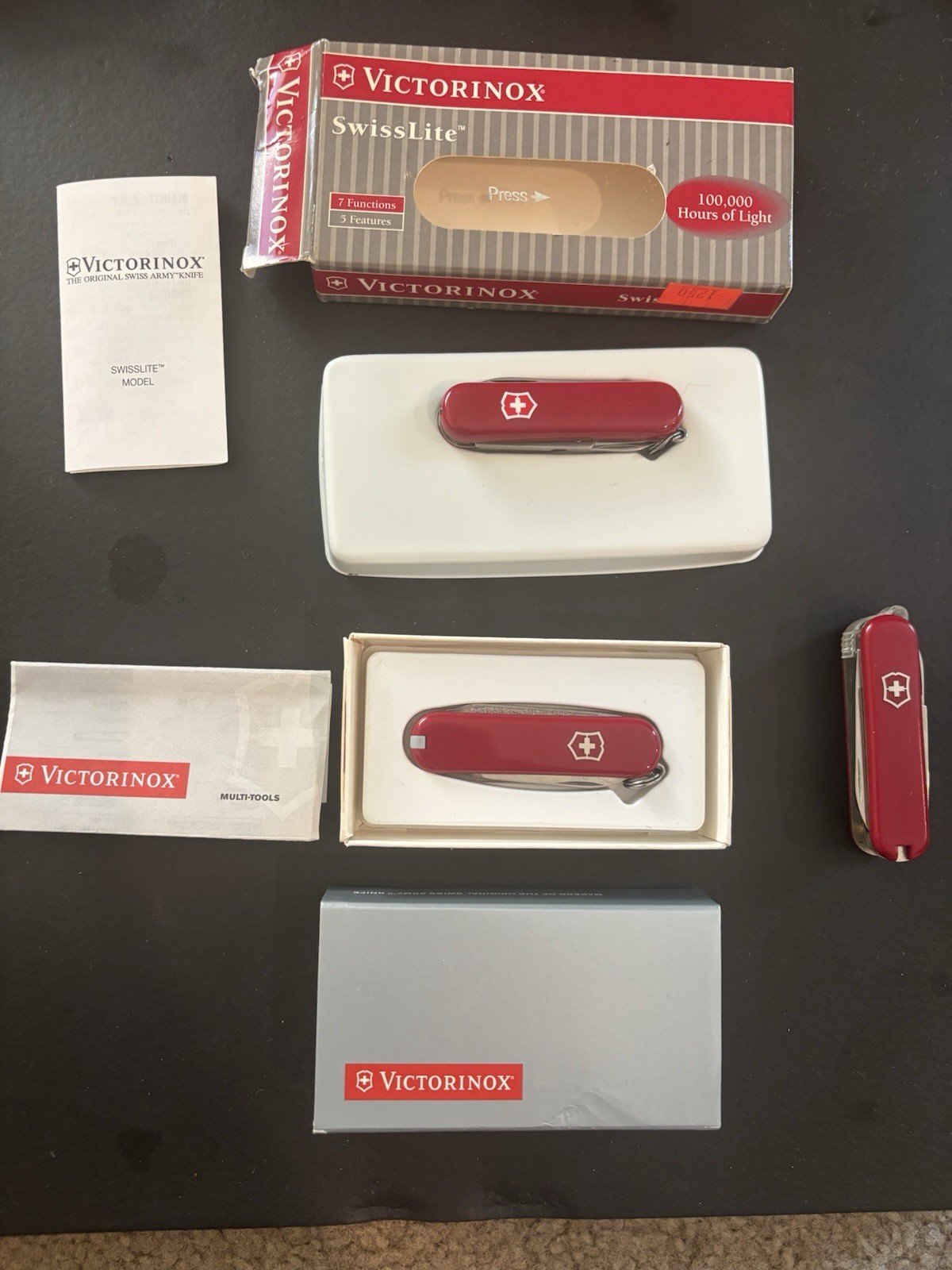 Victronox Scribe New. Swisslite New. USB Classic. 3 Knives One Price