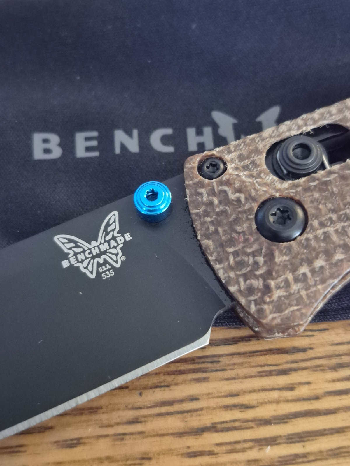 Benchmade Bugout 535 Custom Micarta Brown Scales S30V Blade