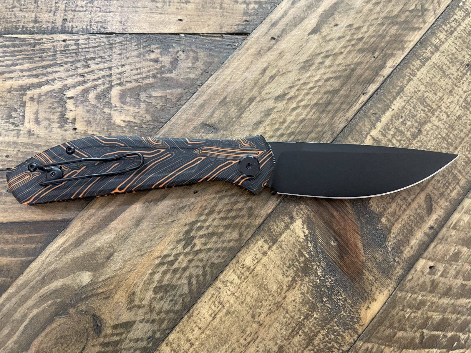 ECHO BY CKF Splinter Linerlock Orange & Black G10 Folding CPM-S35VN Knife 08OR