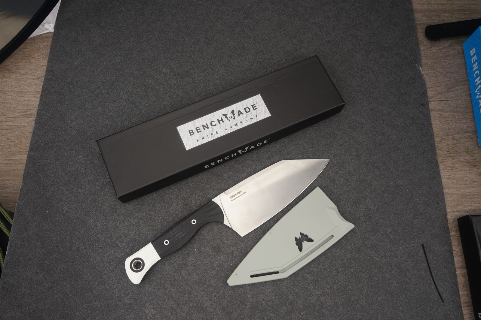 Benchmade 4010 Station Knife CPM-154 Black Handle Fixed Blade w/ Sheath