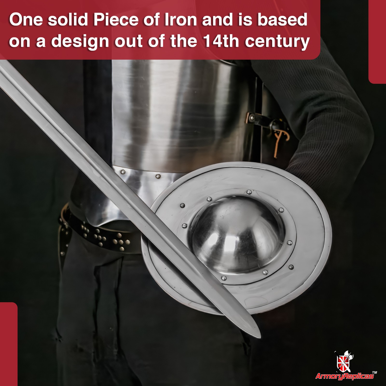 Medieval Archers Combat Handforged Buckler Renaissance 14G Battle Ready Shield