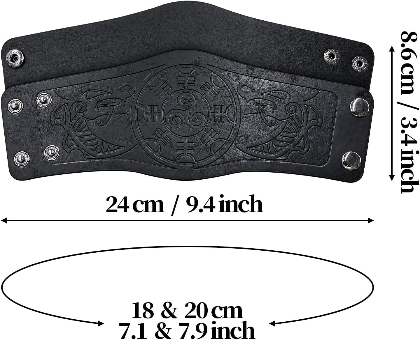 Viking Leather Arm Guards – Adjustable Gauntlet Bracers for Costume Enthusiasts