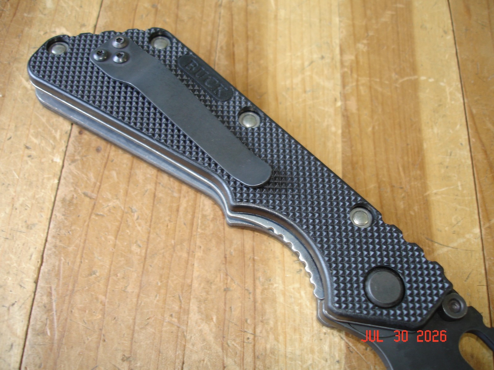 2007 BUCK KNIFE 882 889 STRIDER BLACK OX 420HC STEEL BLADE BLACK PLASTIC HANDLE
