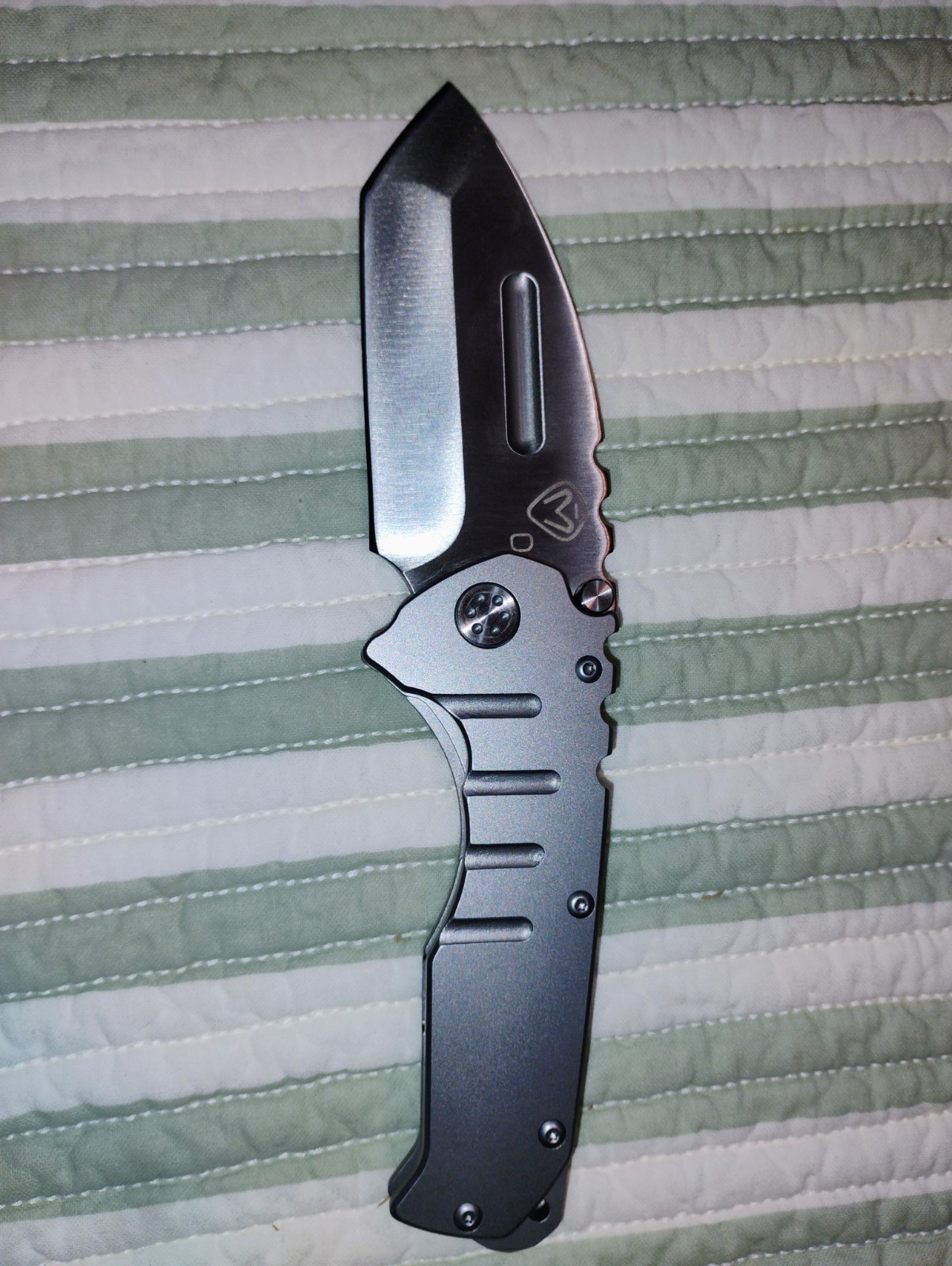 Medford Praetorian T Gray Titanium Handle Frame Lock Tanto Manual Pocketknife