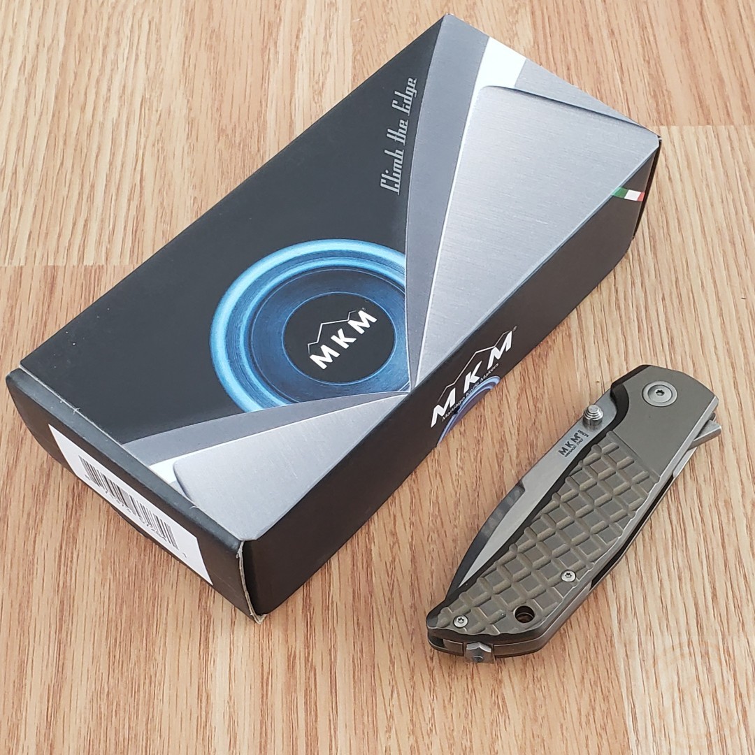 MKM-Maniago Knife Makers Folding 3.23″ BÖHLER M390 Steel Blade Titanium Handles