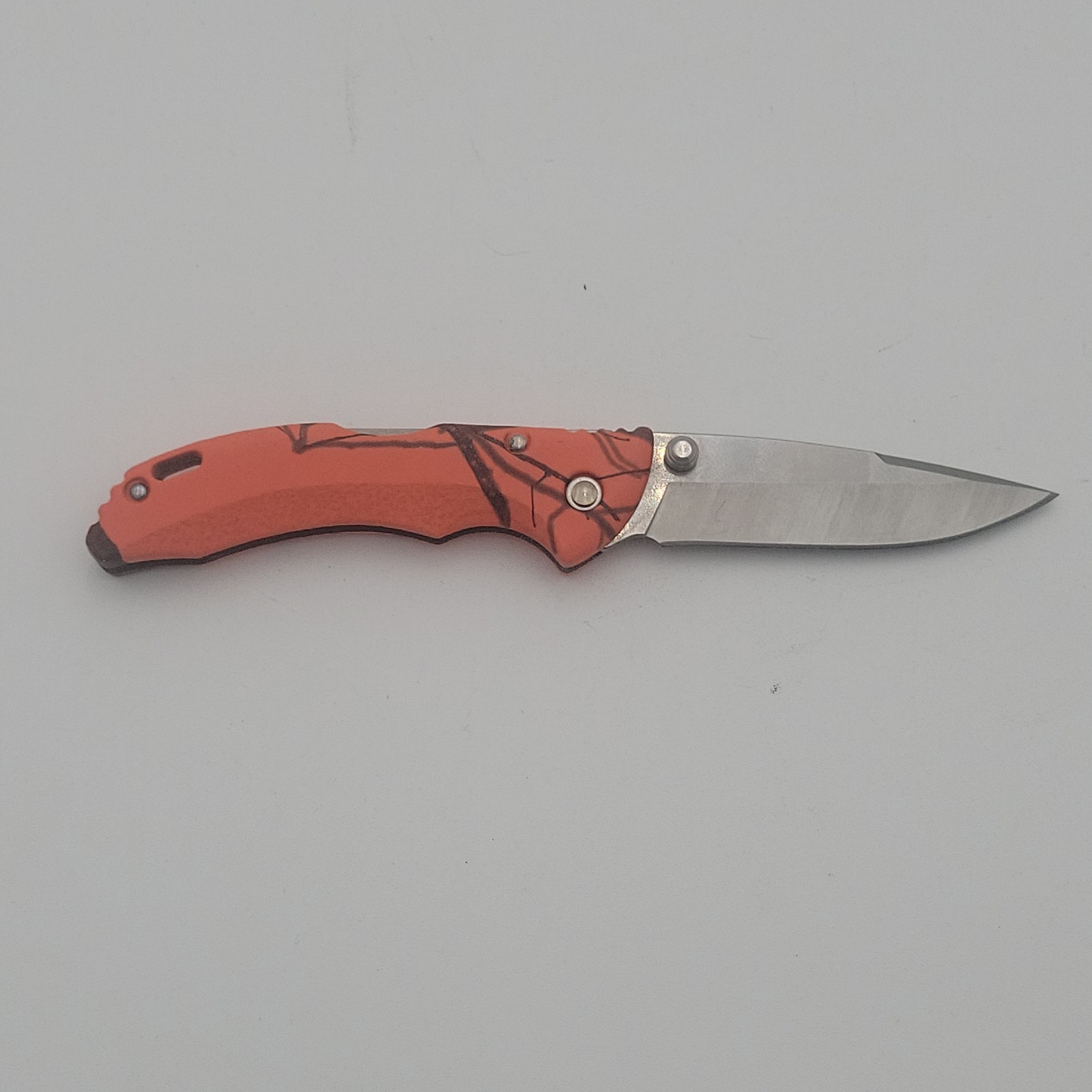 Buck USA Mossy Oak Orange Blaze 284 Folding Pocket Knife Halo Branded Solutions