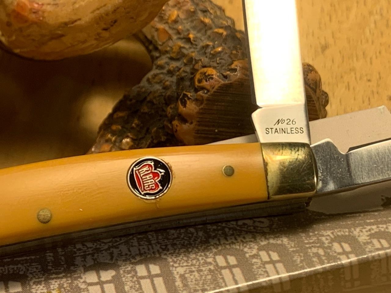 Robert Klaas Yellow Smooth Delrin Congress 3 5/8″ Pocket Knife KC3426