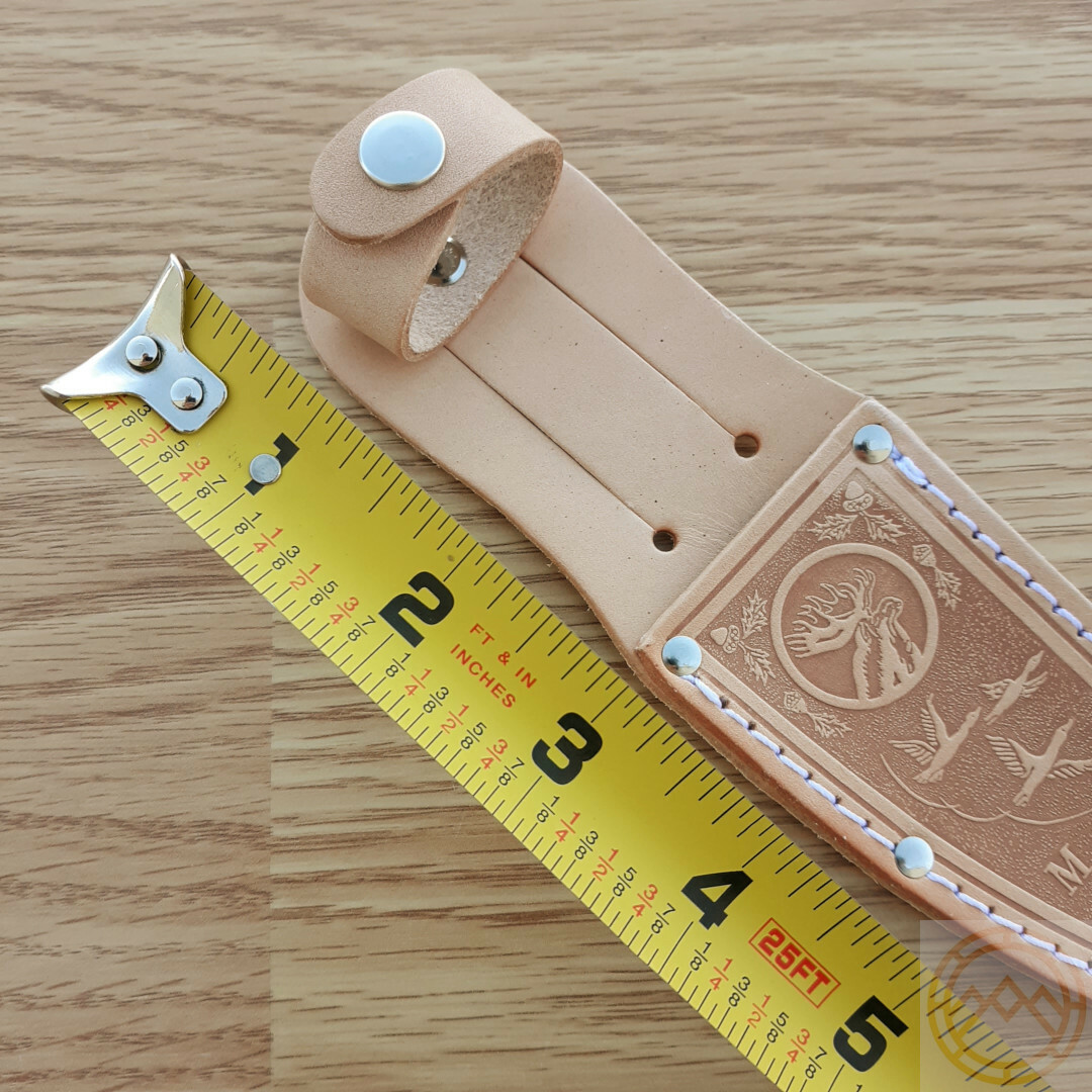 Marbles Sheath Moose Embossed Reproduction Of Classic Marbles Tan Leather 4.25″