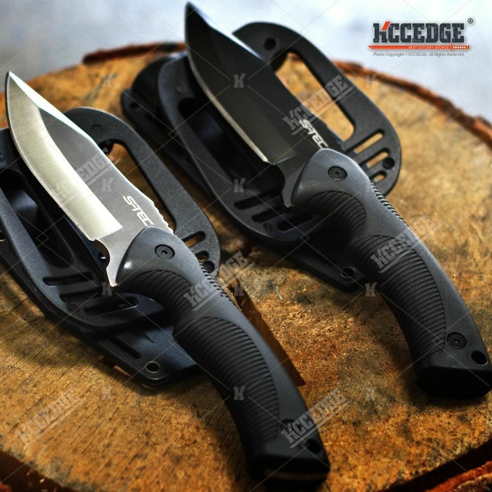 9″ Combat FIXED BLADE KNIFE 2 Colors SURVIVAL w/ Kydex Sheath & Paddle Clip