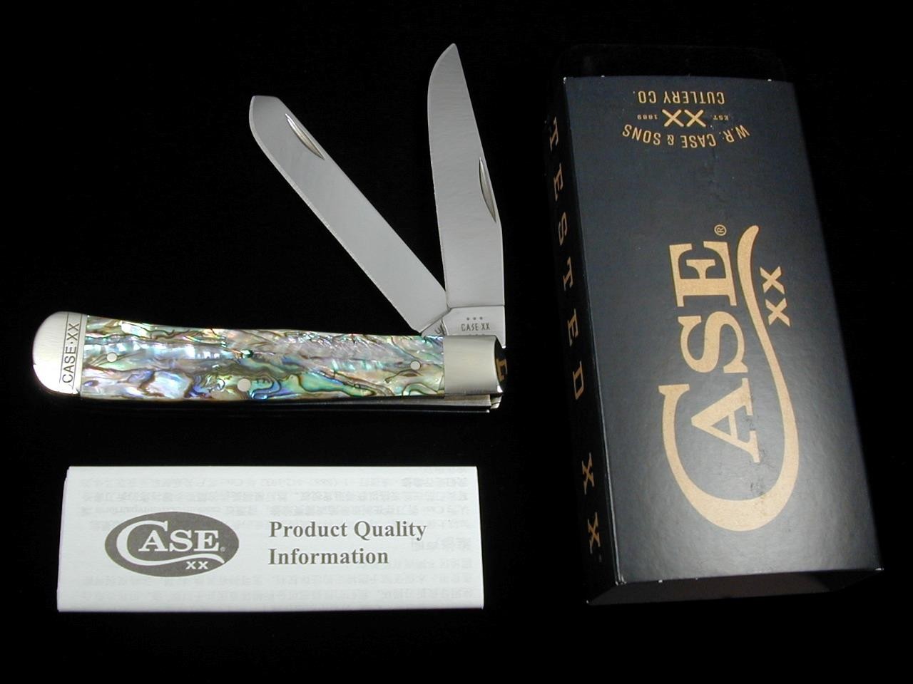 CASE XX 2024 ABALONE PEARL TRAPPER KNIFE COINED BOLSTER RARE 12000 NIB 8254 SS