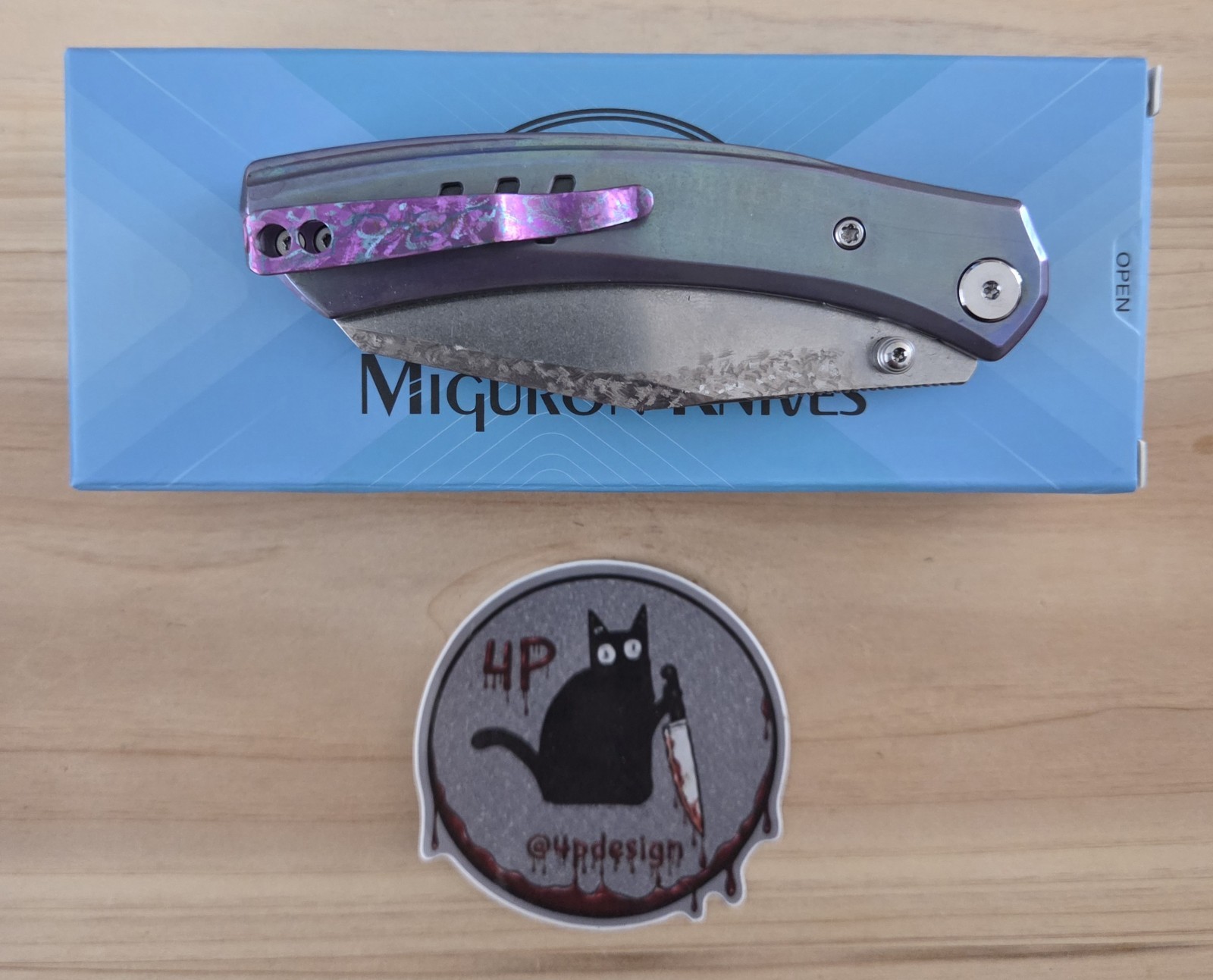 Miguron Knives 4P Design Custom Karok D2 Titanium Handle