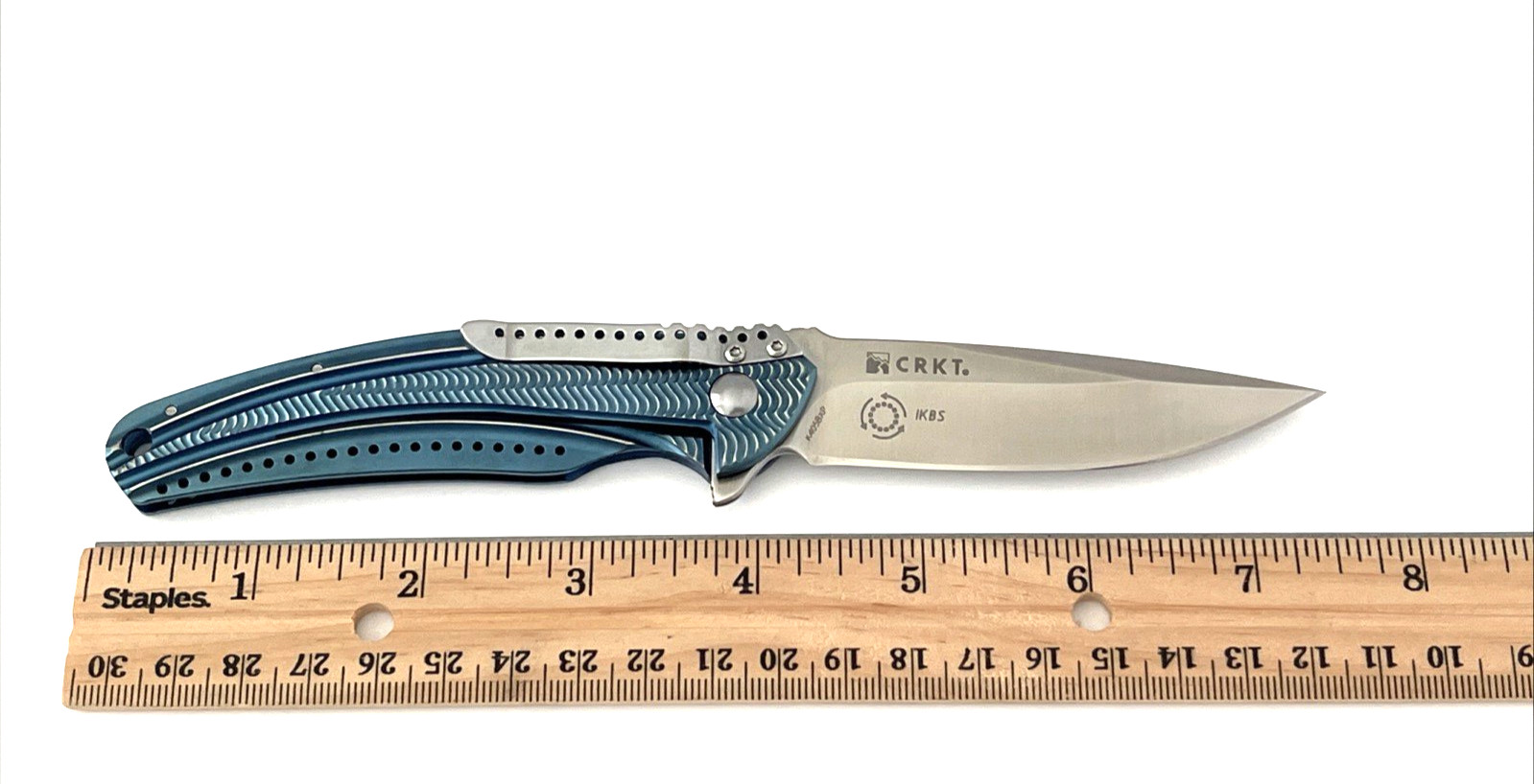 CRKT K405BXP Ripple Folding Knife First Production Acuto Steel Blue Aluminum