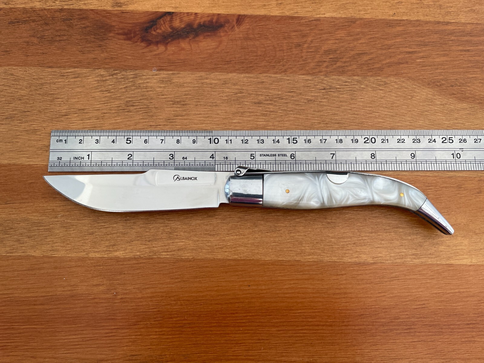 4.3″ Spanish Navaja Teja Albacete Pocket Knife Nacre Imitation – US Seller