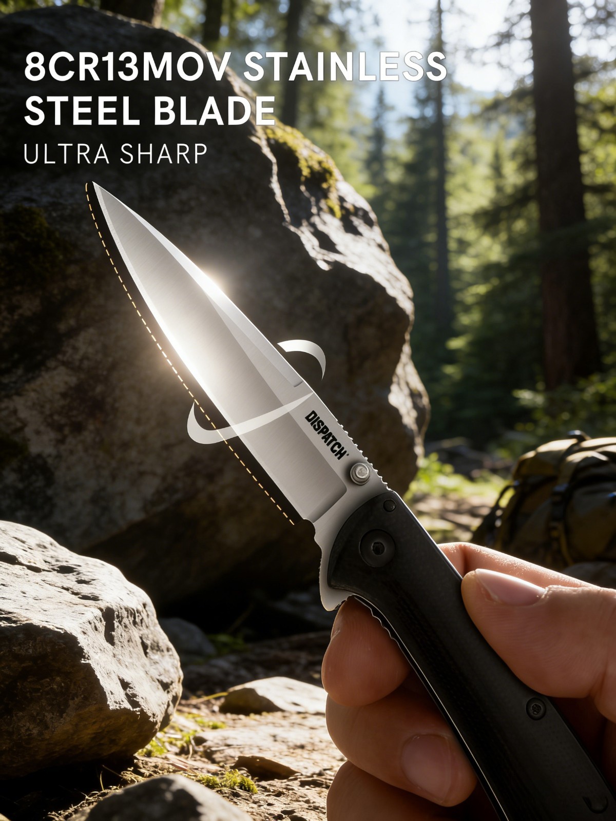 4.3″ 8Cr13MoV Blade, G10 Handle, Tactical Design with Pocket Clip