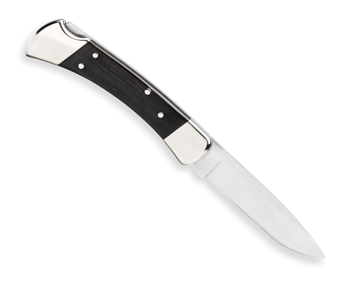 Buck 110 Nickel Silver Drop Point Folding Hunter Knife Made in USA 0110BRS12-B
