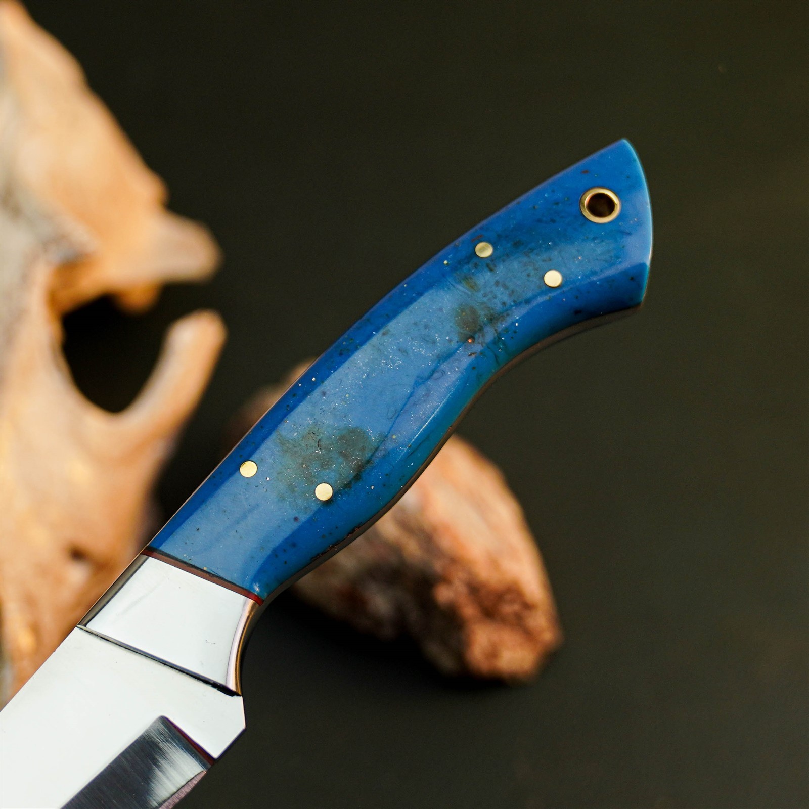 8.7″ Camping Bushcraft Stainless Knife Handmade Full Tang Resin Handle