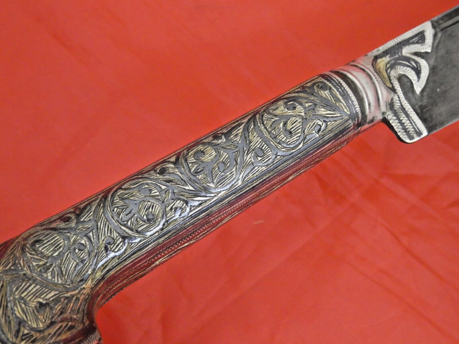 ANTIQUE GREEK DAGGER KNIFE NIELLO SILVER YATAGHAN 1906 / Turkish Ottoman Sword