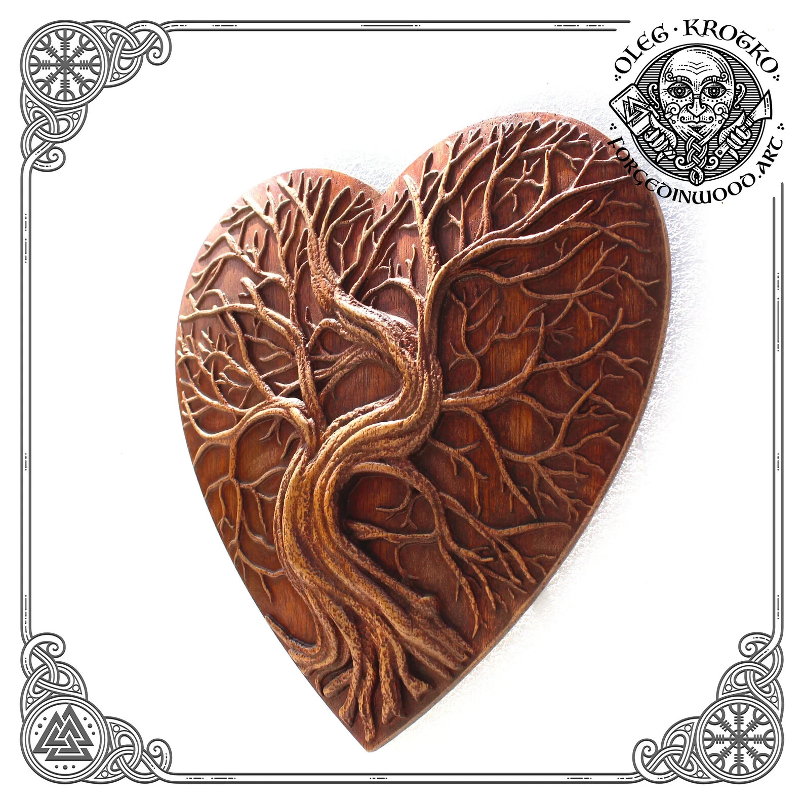 Wooden Carving Picture Yggdrasil, Tree of Life decor, Wooden Home Decor, Norse