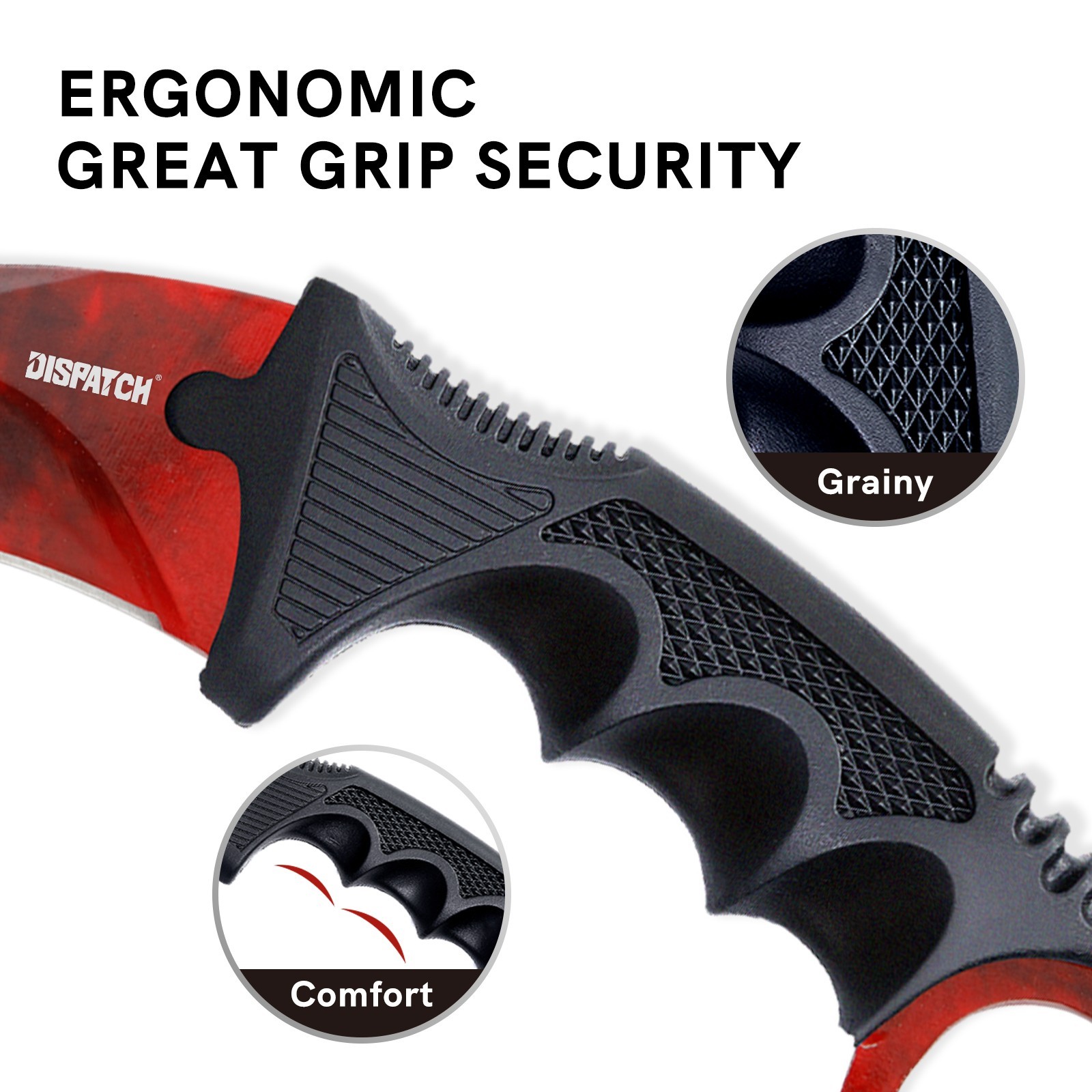7.5″ Military Combat Tactical Karambit Fixed Blade Neck Knife w Sheath NEW Red