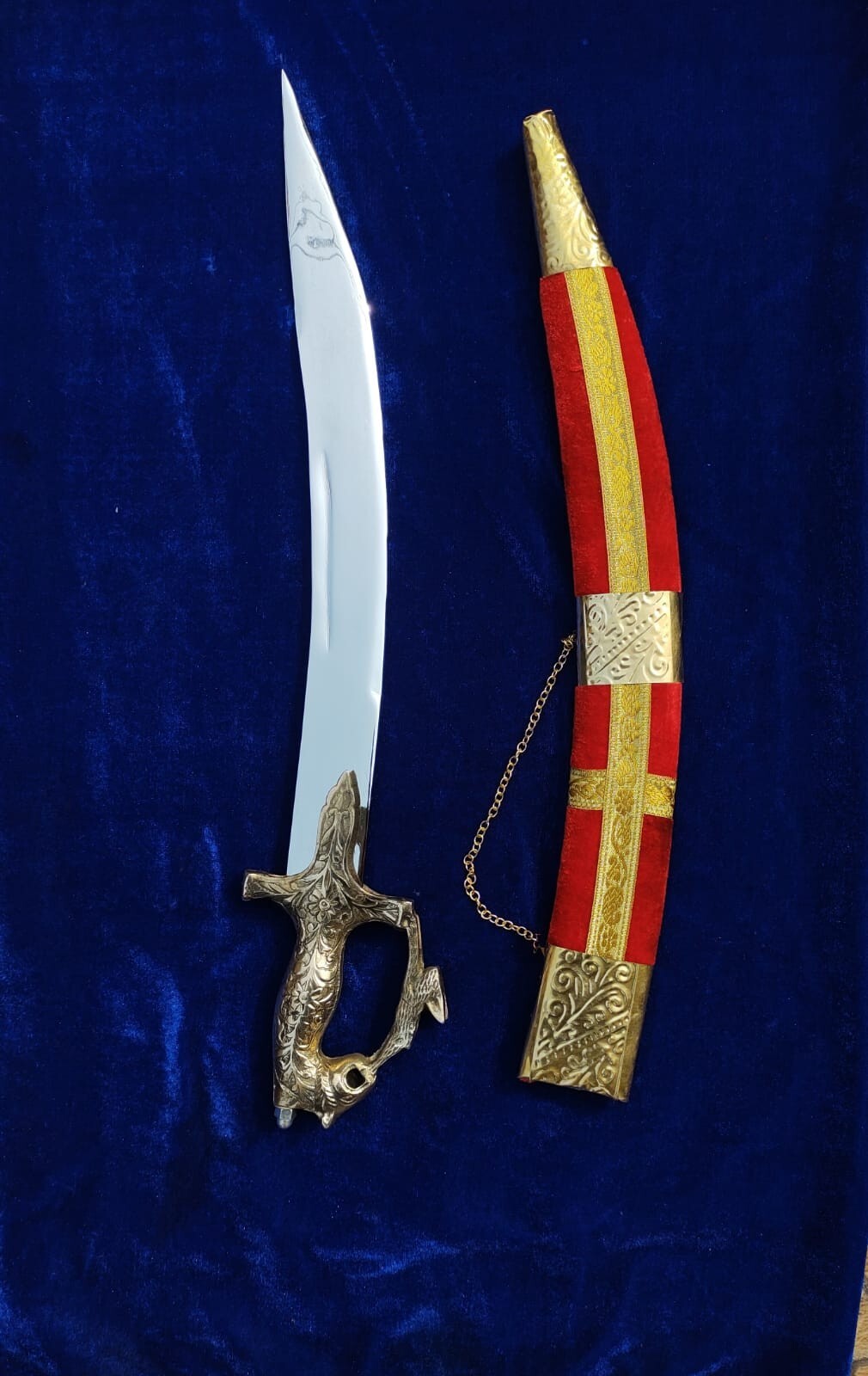 TRADITIONAL INDIAN RAJPUTI SWORD,STAINLESS STEEL BLADE WITH PERSONALISED CARVING
