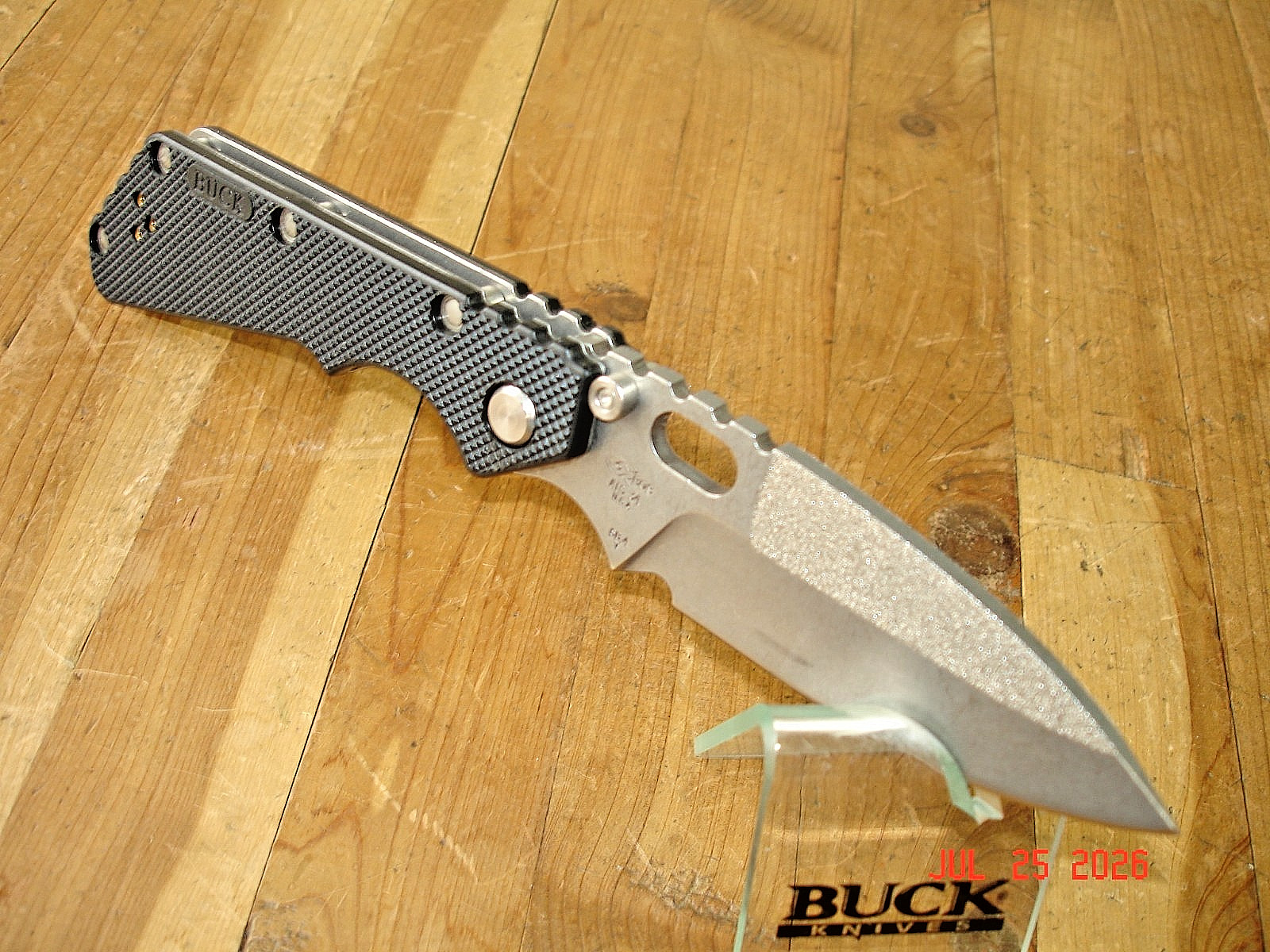 2003 BUCK KNIFE 882 889 STRIDER BOS ATS-34 STEEL BLADE SB.4 BLACK PLASTIC HANDLE