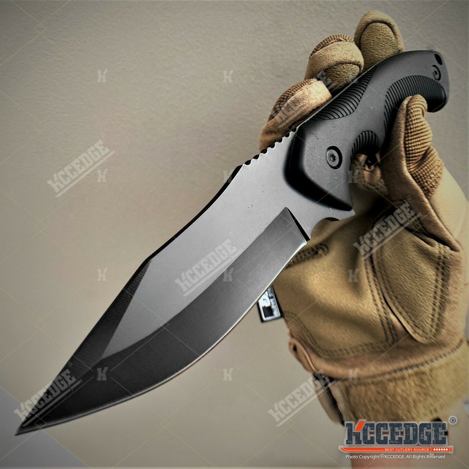 9″ Fixed Blade Combat Knife Full Tang Blade w/ Kydex Sheath Hunting Knife