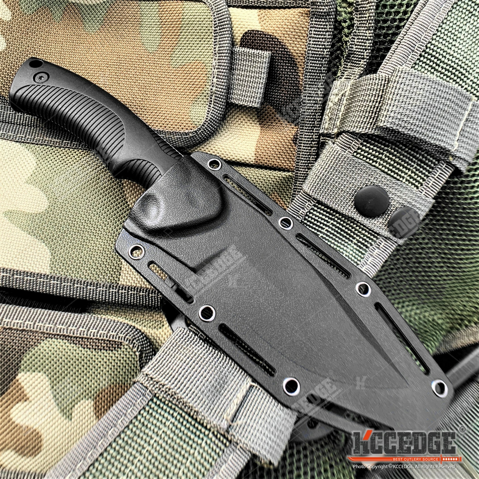 9″ Fixed Blade Combat Knife Full Tang Blade w/ Kydex Sheath Hunting Knife