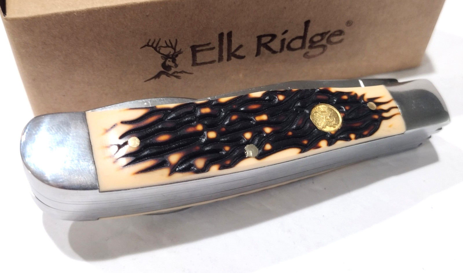 Elk Ridge Burnt Bone HOBO Folding Knife Fork Spoon Bottle Opener Camping Tool