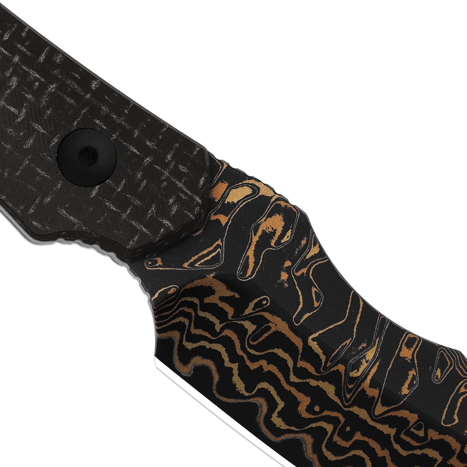 Kizer Bone Fixed Knife Copper Damascus Blade Micarta Handle With Sheath 1122A2