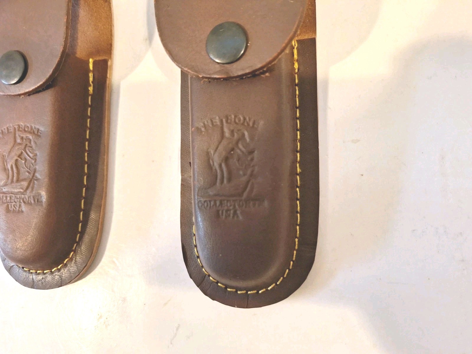 2 Brand New Well Constructed Genuine Leather Pocket Knife Sheaths-100’s SOLD