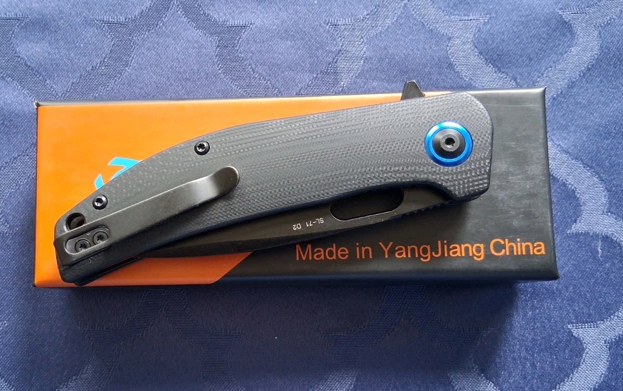 *NEW*🔥 SIXLEAF – Folding Knife w/Black G10 Handle & D2 Black Blade (SL-71)