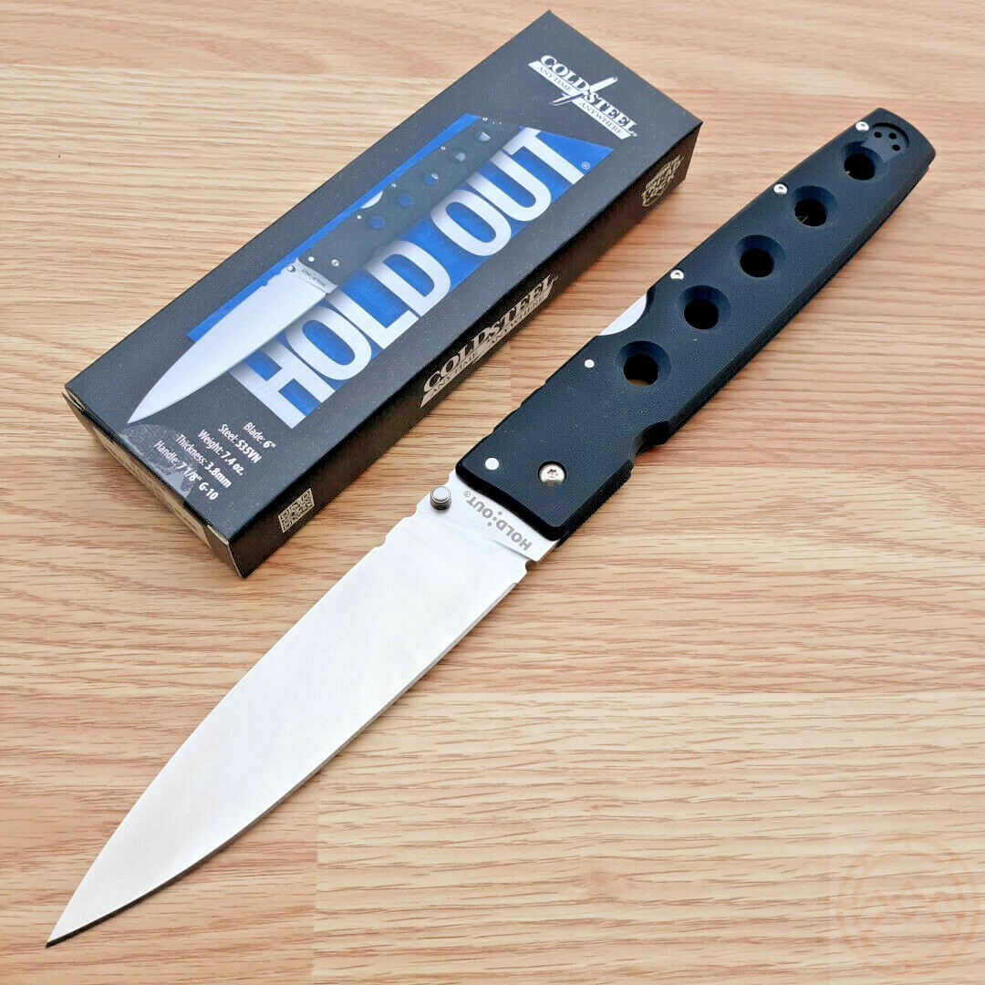 Cold Steel Hold Out Lockback Folding Knife 6″ CPM-S35VN Steel Blade G10 Handle