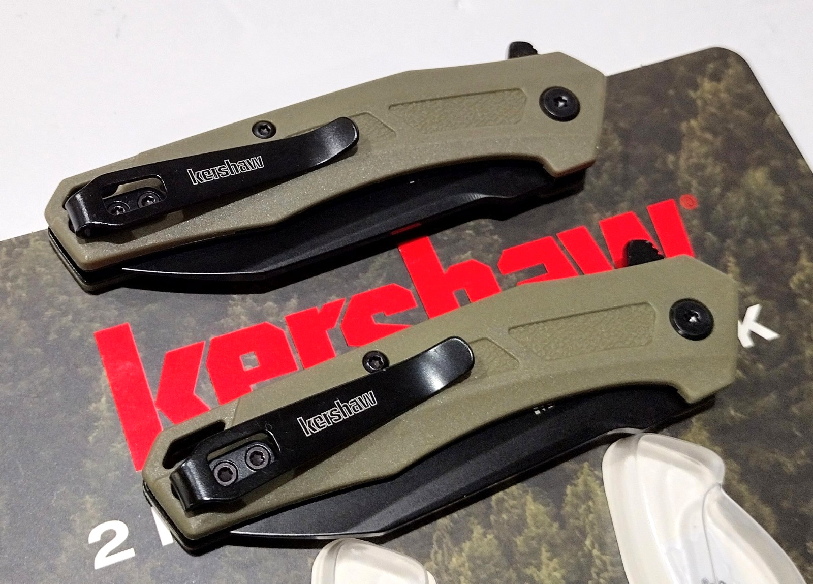 KERSHAW KS7018 2 PC OD Green Spring Open Assisted Tactical Folding Pocket Knife