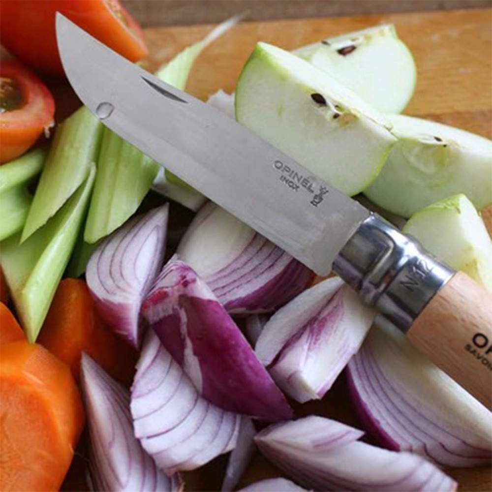 Opinel No. 12 Folding Knife 4.82″ Stainless Steel/Carbon Steel Beechwood Handle