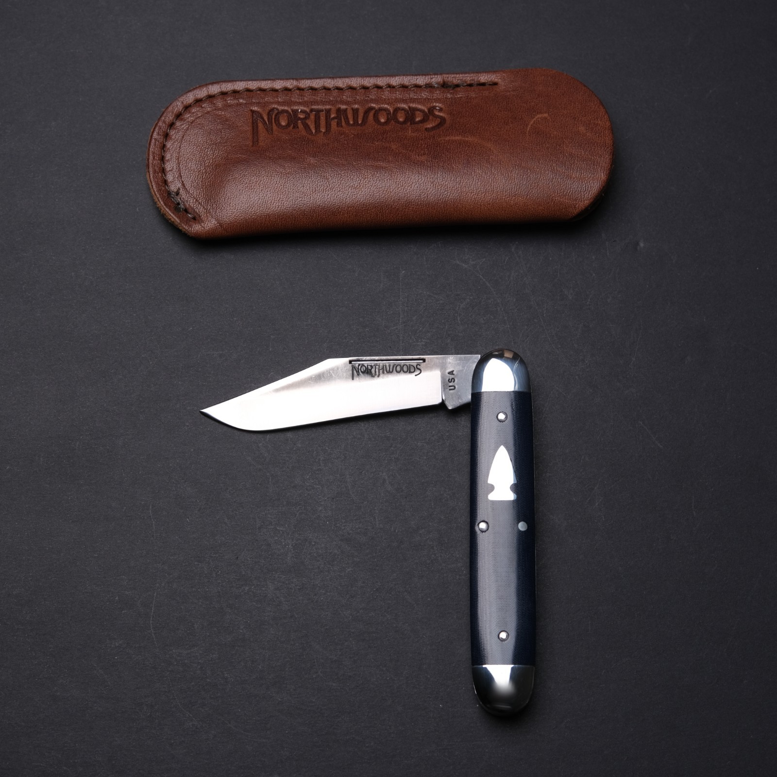Northwoods Knives GEC Forest Jack – Clip Point / Blue Linen Micarta
