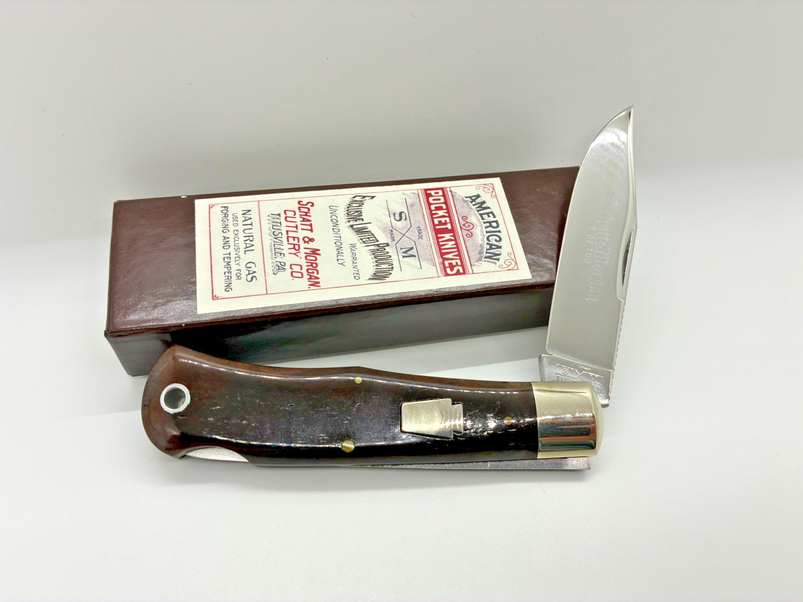SCHATT & MORGAN 04113L MOUNTAIN MAN LOCKBACK 2005 SMOOTH BONE 1 of 100