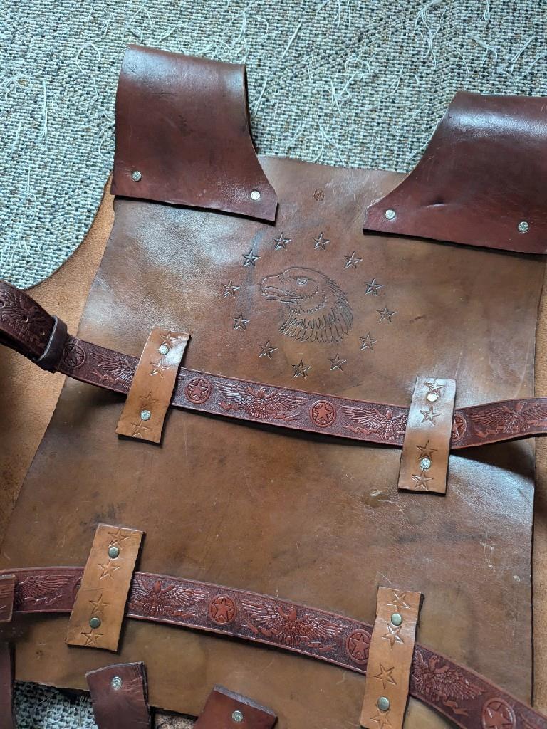 vintage HANDCRAFTED leather armor GLADIATOR spartan roman GREEK tooled XL
