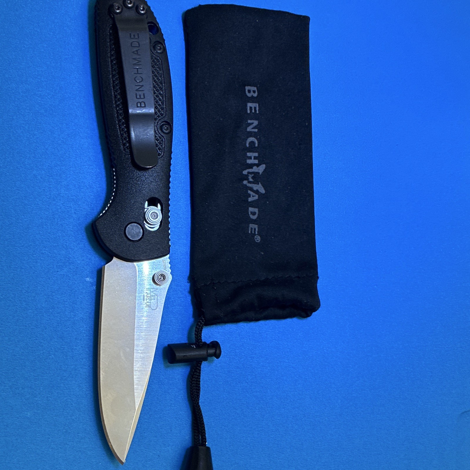 Benchmade Mini Griptilian 556 AXIS Lock Manual Plain Drop Point Black/Blue