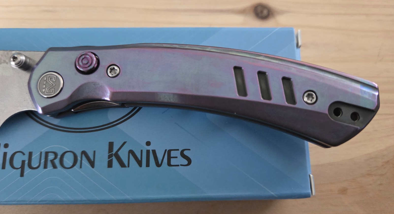 Miguron Knives 4P Design Custom Karok D2 Titanium Handle