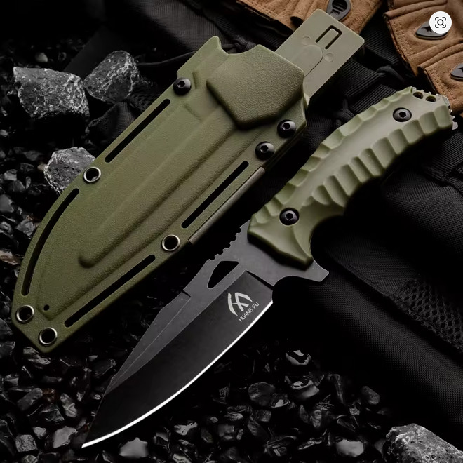 Tactical Fixed Blade Knife 4.1″ Clip Point Blade Full Tang G10 Hunting Survival