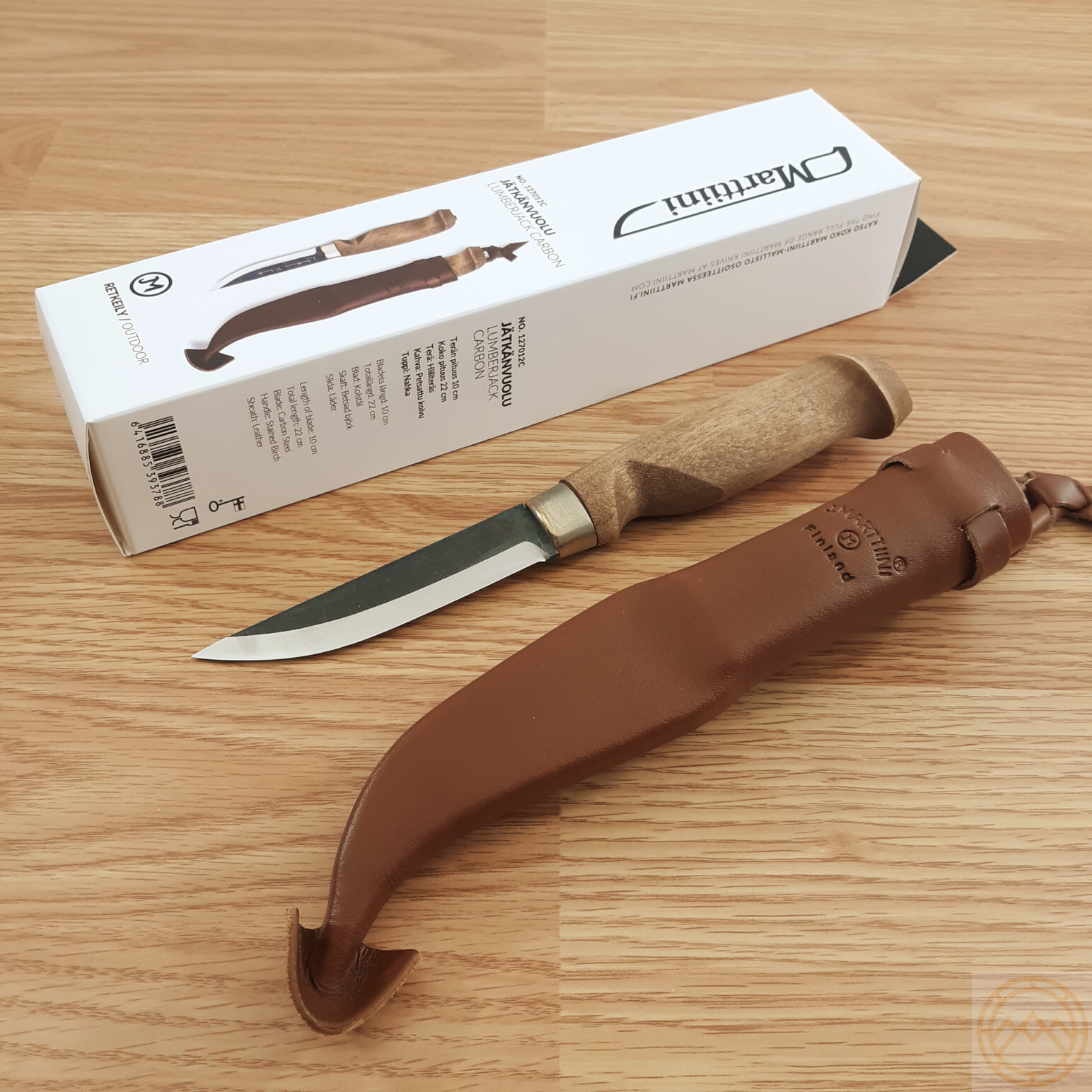 Marttiini Lynx Lumberjack Fixed Knife 3.75″ Carbon Steel Blade Birch Handle