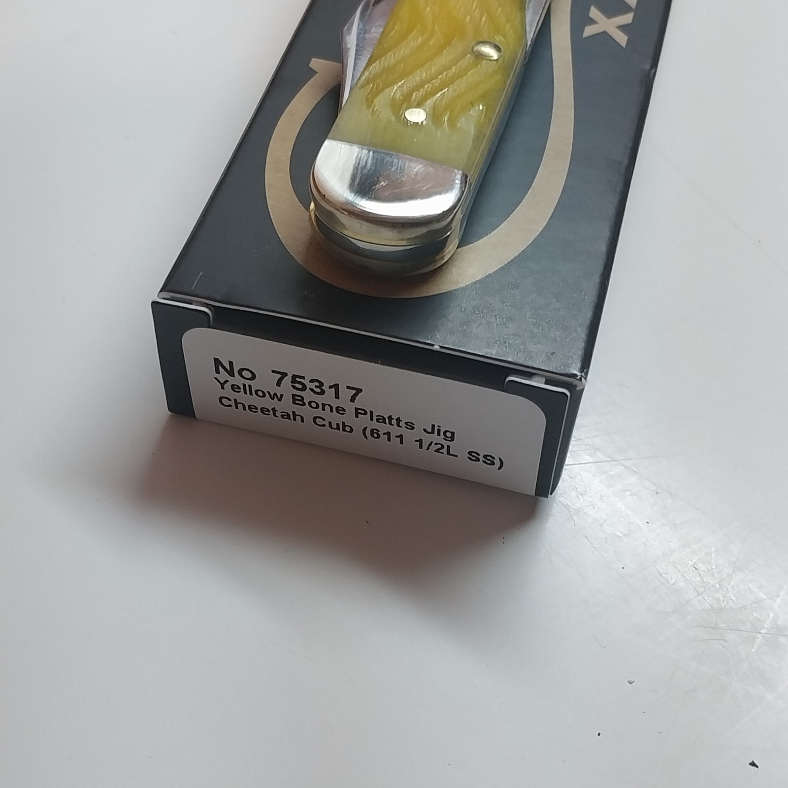 Case XX 75317 Yellow Bone Platts Jigged Cheetah Cub 611 1/2L SS NIB USA