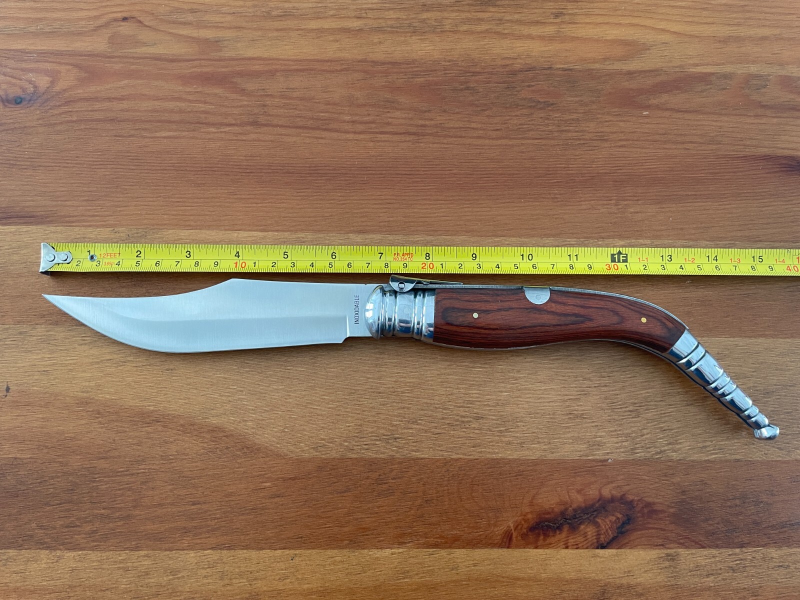 6.5” Navaja Sevillana Style Folding Knife Red Wood Scales From Spain – US Seller