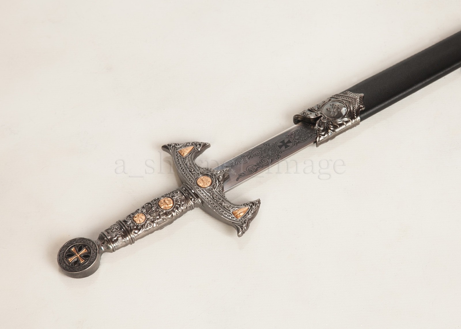 Medieval Templar Knight Crusader 30″ Sword with Scabbard Renaissance Cosplay
